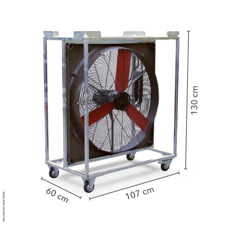 Brasseur d'air mobile sur châssis à roulettes électrique monophasé TTW 20000 - TROTEC