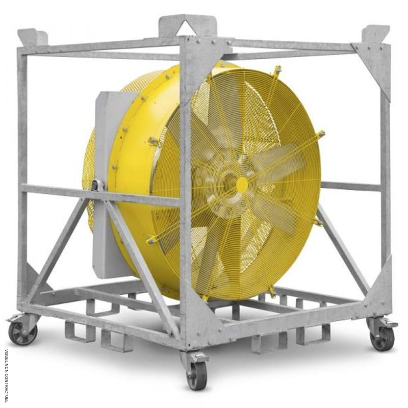 Brasseur d'air mobile sur châssis à roulettes électrique triphasé TTW 100000 - TROTEC