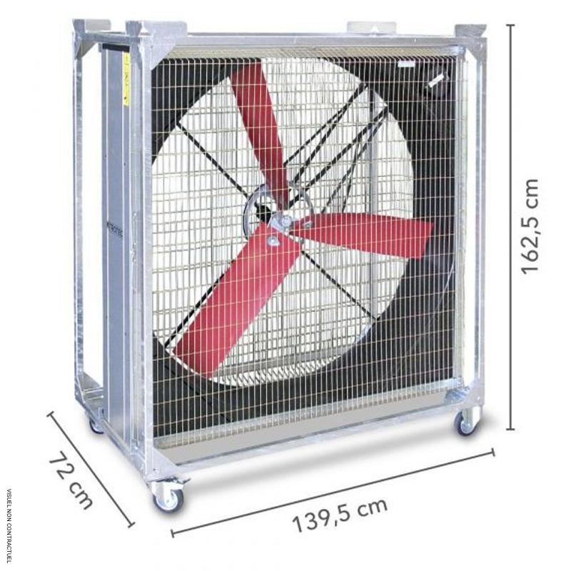 Brasseur d'air mobile sur châssis à roulettes électrique triphasé TTW 45000 - TROTEC