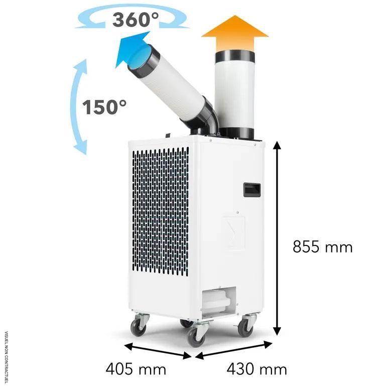 Climatiseur monobloc électrique monophasé pour climatisation localisée Spotcool PT 2700 SP - TROTEC