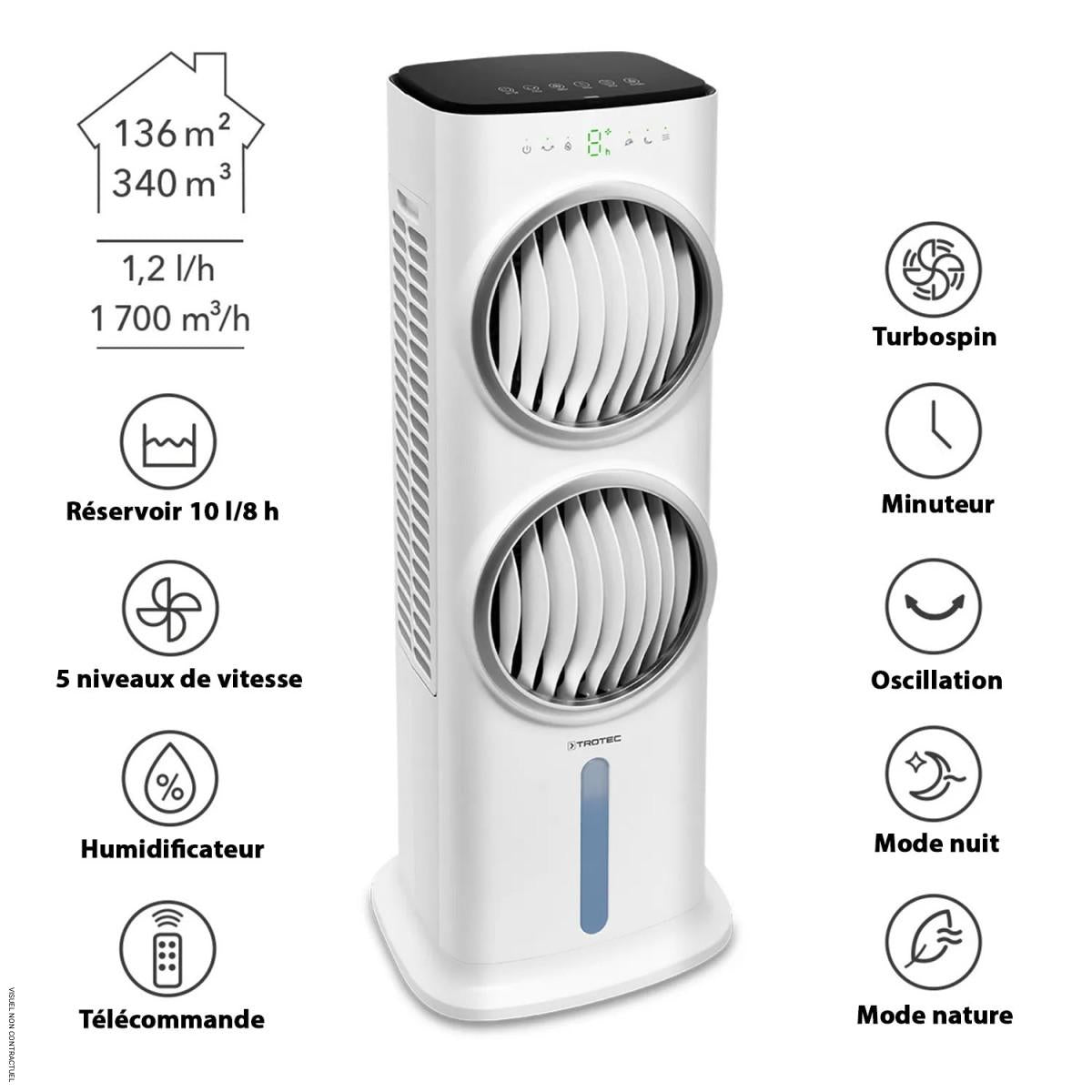Rafraîchisseur et humidificateur d'air PAE 45 - TROTEC
