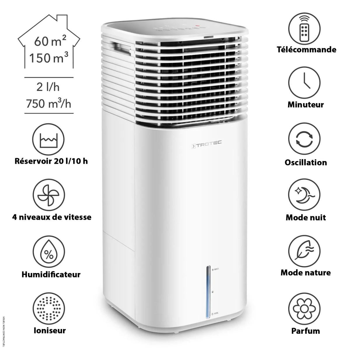 Rafraîchisseur et humidificateur d'air PAE 49 - TROTEC