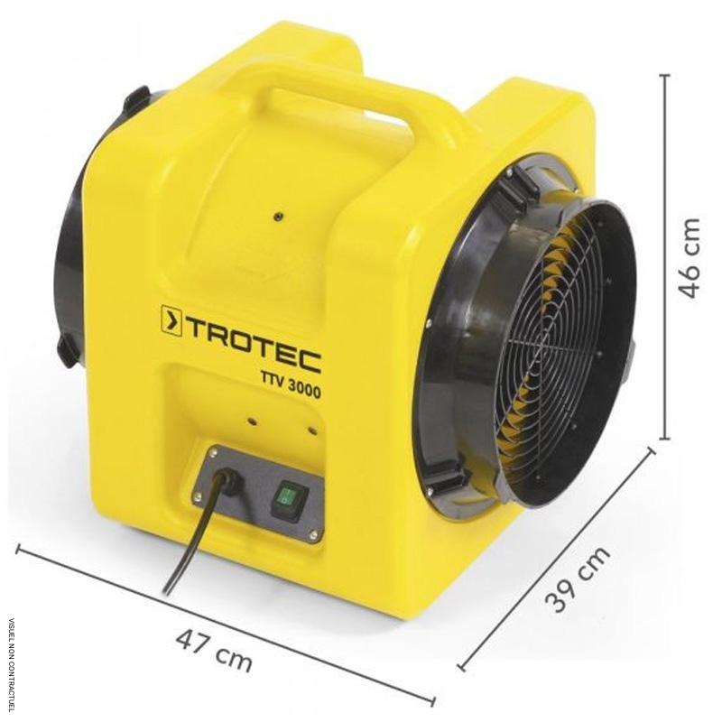 Ventilateur-extracteur portable électrique monophasé TTV 3000 - TROTEC